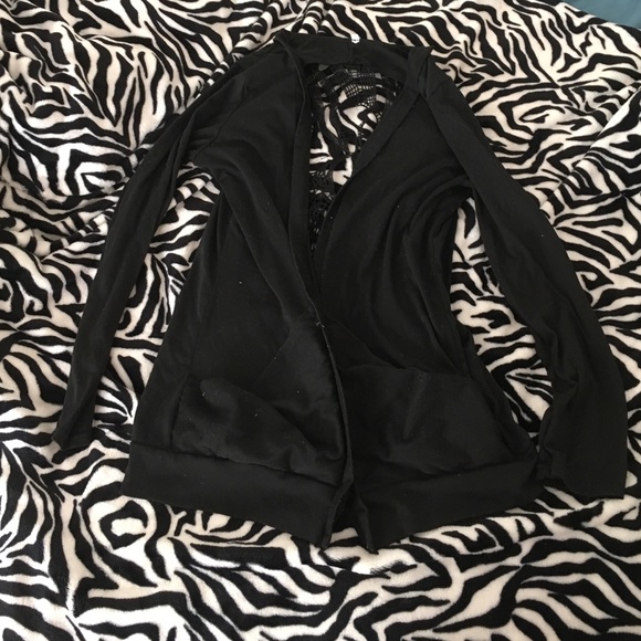 Black cardigan with skull