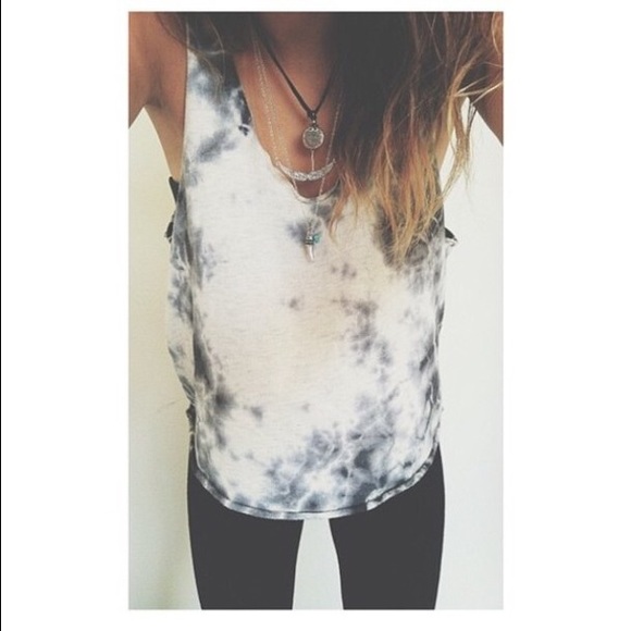 Black tie dye tank top