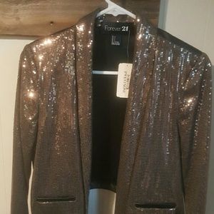 Brown sequin blazer
