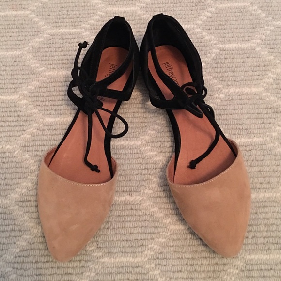 Black/Tan Suede "Enamored" Jeffrey Campbell Flat