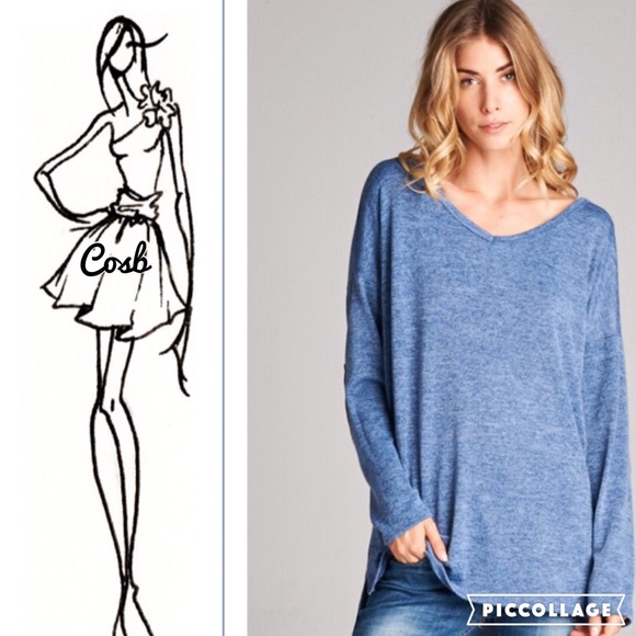 1 Left! HP!🎉🎉Blue Light Sweater w/Elbow Patches - Picture 2 of 3