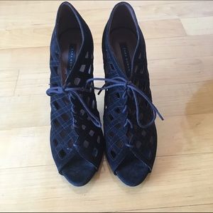 Zara Black Velvet Heels