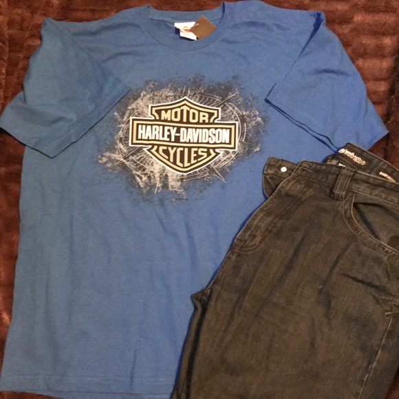 Harley Davidson blue tshirt