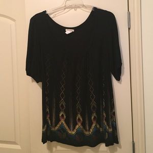 🎃SALE🎃Black blousy-fit tee with metallic design