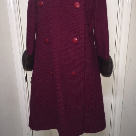 B. Altman & Co. Maroon Cashmere Wool Coat Jacket - Picture 2 of 4