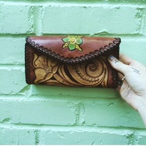 Tooled leather wallet