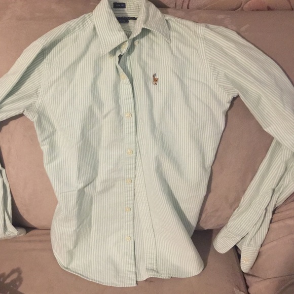 Ralph Lauren button down, mint green and white