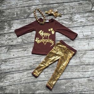 Girl's Happy Thanksgiving 4 piece outfit
