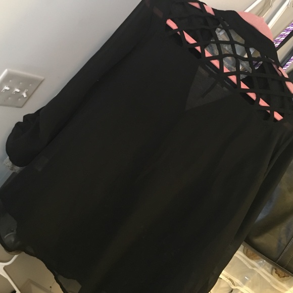 sheer black top - Picture 2 of 3