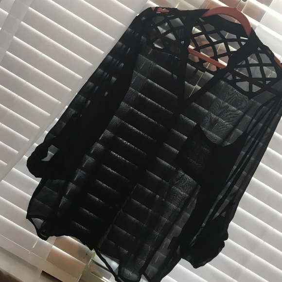 sheer black top - Picture 3 of 3