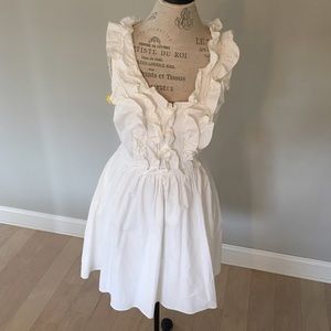 White Cotton Ruffle Dress