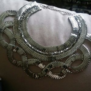Large Silver Choker Necklace