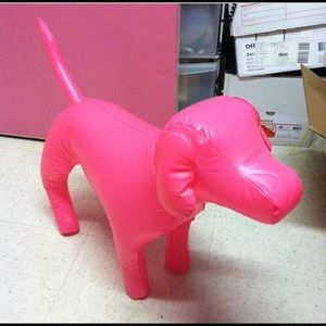 Large pink dog and heart