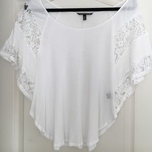 VS white top with lace detail