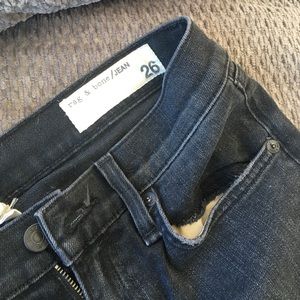 Rag & Bone skinny black ripped jeans