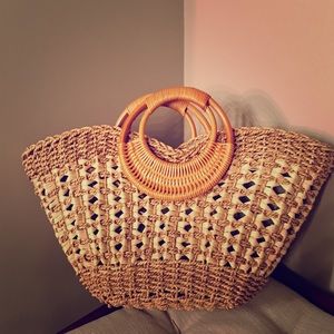 🍁🌰Black Fri sale!🌰🍁vintage straw handbag