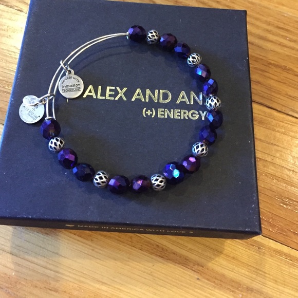 Alex and Ani purple beaded bracelet