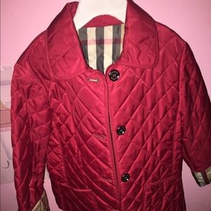 Burberry check lined diamond quilted jacket