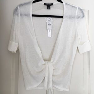 Sheer white cover up top