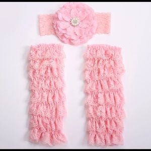 Baby Lace Leg Warmers and Headband