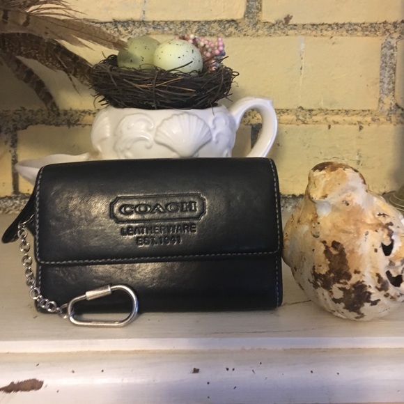 Coach Black Key Fob Change Purse