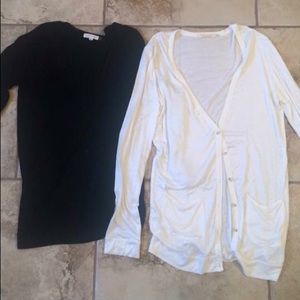 Black and White Jersey Cardigan