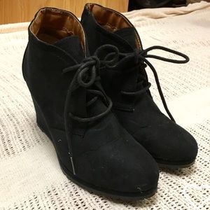Faux Suede Lace Up Booties