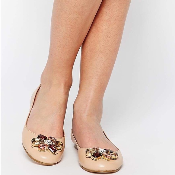 NIB Dune London Hubble Embellished Leather Flats - Picture 4 of 4