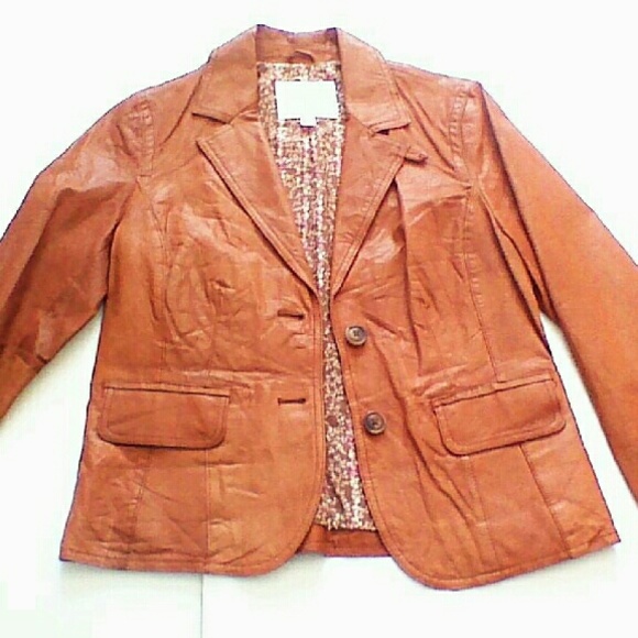 Old Navy Light brown leather waist jacket