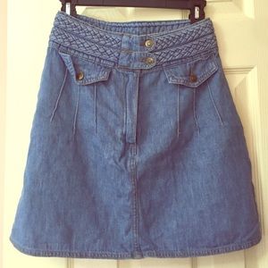 70s style free people denim skirt