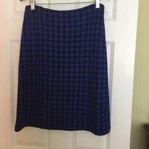 St. John blue and black knit skirt. Size 10.
