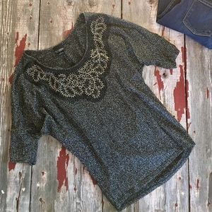 🌟ONE DAY SALE🌟Black & silver beaded shirt