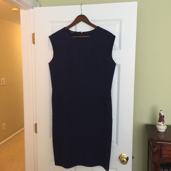 Lafayette 148 blue sheath dress, size 12