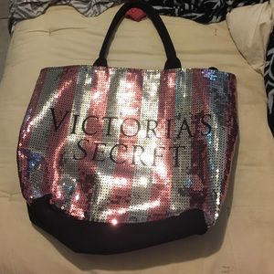 Victoria'a secret sequin tote beach bag