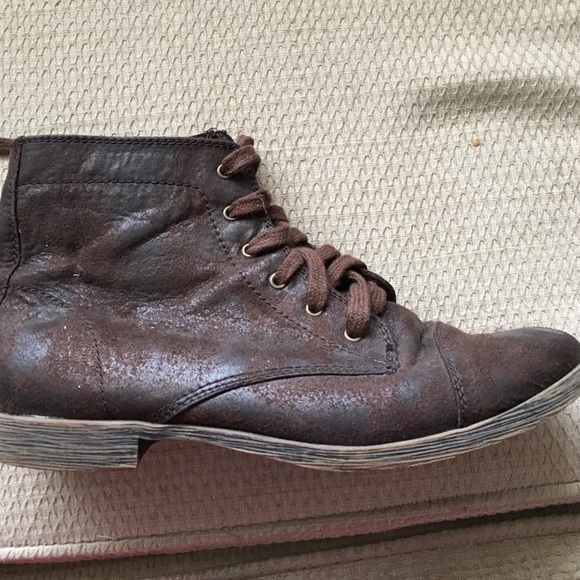 Brown combat boots
