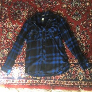 SOLD Thick Blue and Black Flannel