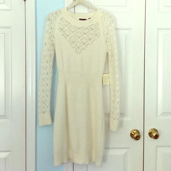 Cream body con sweater dress