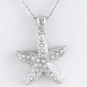 ❌SOLD❌Crystal Encrusted Starfish Pendant Necklace
