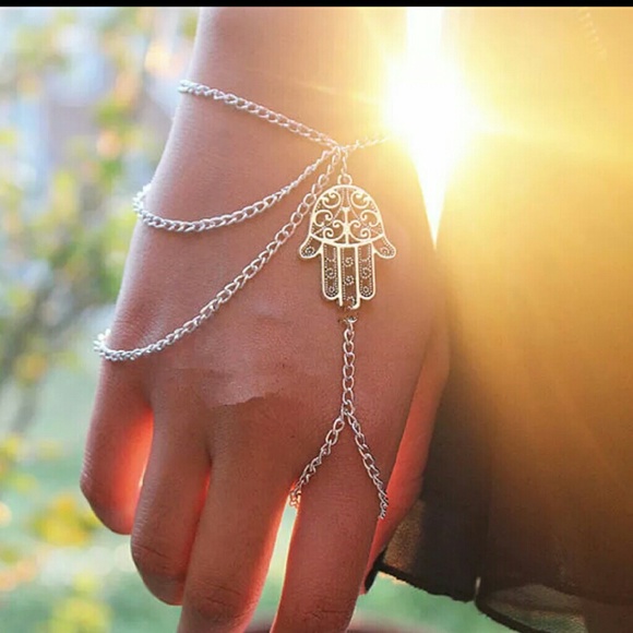 zdazzled Accessories - Sale! Hamsa Hand Bracelet Ring Adjustable New