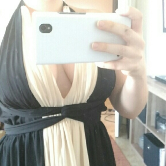 London Times Petite Backless Halter Dress