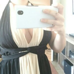 London Times Petite Backless Halter Dress