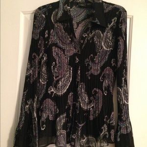 B.Moss paisley button up shirt size L