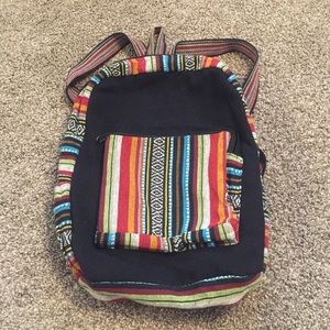 Multi colored backpack