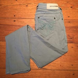 Affliction Raquel Fleur Teal Jeans