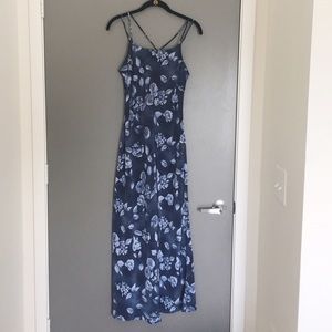 blue floral maxi dress