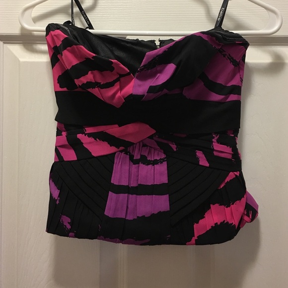 Bebe tube top. Multi color: pink, purple & black - Picture 1 of 3