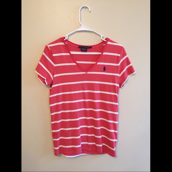 🐎NWOT Ralph Lauren Pink/White Tee!🎀