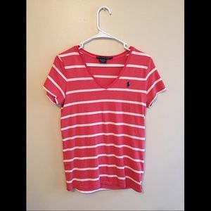 🐎NWOT Ralph Lauren Pink/White Tee!🎀