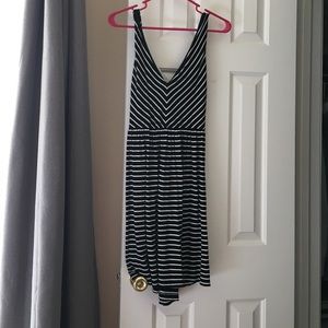 Loft Black and white striped dress