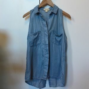 Anthropologie Chambray sleeveless button down